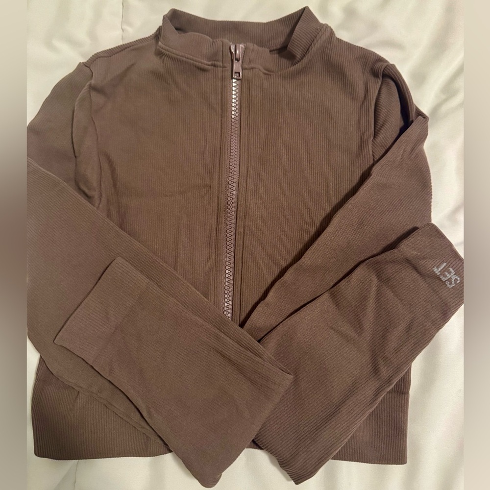 SET Active | Purple Cropped Zip-Up Jacket